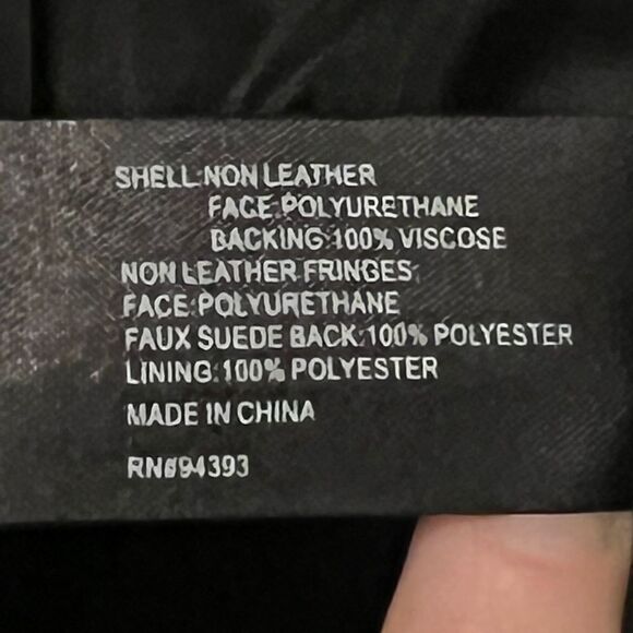 CoffeeShop Juniors Faux-Leather Fringe Moto Jacket Black Small New - Picture 8 of 9